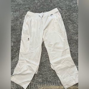 white scrub pants